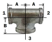 BG Malleable Bullhead Tee Diagram